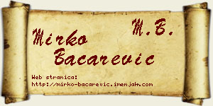 Mirko Bačarević vizit kartica